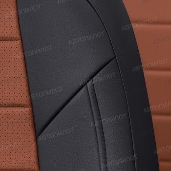 13 649 р. Чехлы на сиденья (экокожа, без подголовников) Автопилот Audi 80 B3 седан (1986-1991) (черный/коричневый)  с доставкой в г. Кинешма. Увеличить фотографию 6