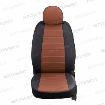 13 649 р. Чехлы на сиденья (экокожа, без подголовников) Автопилот Audi 80 B3 седан (1986-1991) (черный/коричневый)  с доставкой в г. Кинешма. Увеличить фотографию 2