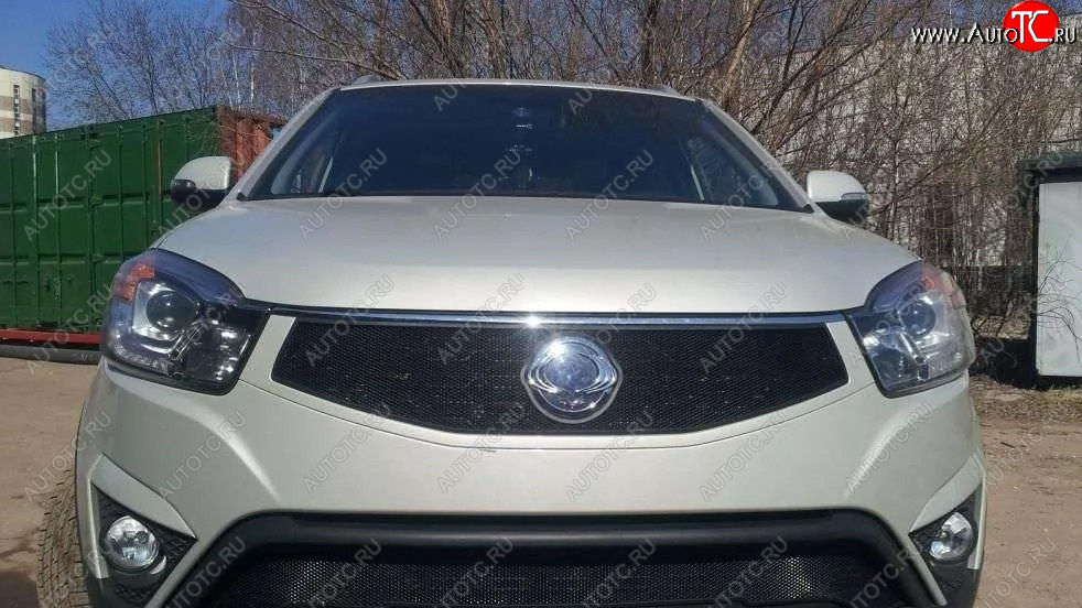 1 469 р. Защитная сетка в решетку радиатора Russtal SSANGYONG Actyon рестайлинг (2013-2021)  с доставкой в г. Кинешма
