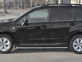 19 399 р. Защита порогов на Russtal труба 120х60 овал с проступью Subaru Forester SJ рестайлинг (2016-2019)  с доставкой в г. Кинешма. Увеличить фотографию 2