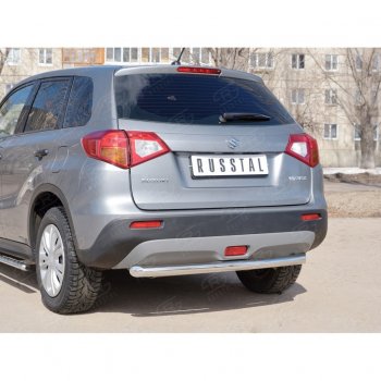 15 249 р. Одинарная защита заднего бампера из трубы диаметром 63 мм SLITKOFF  Suzuki Vitara  LY (2015-2019) дорестайлинг  с доставкой в г. Кинешма. Увеличить фотографию 2