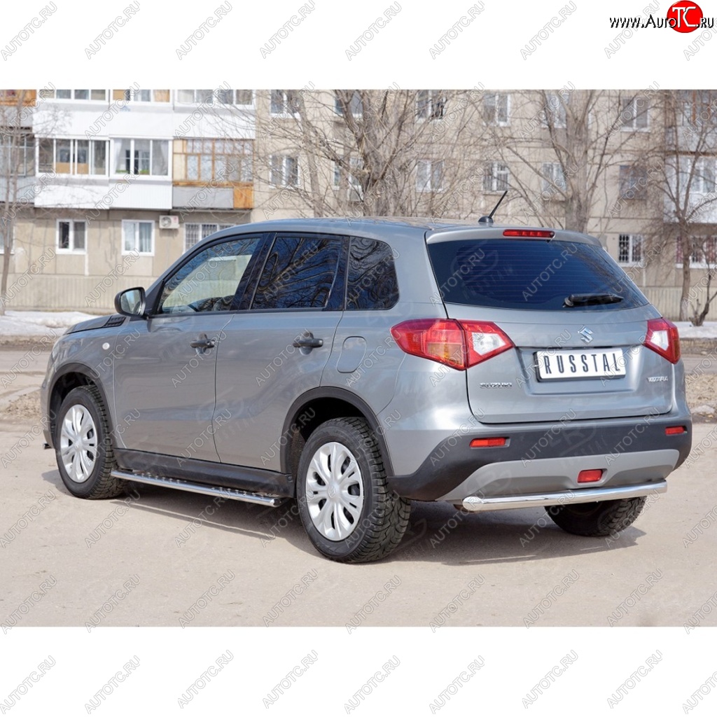 15 249 р. Одинарная защита заднего бампера из трубы диаметром 63 мм SLITKOFF  Suzuki Vitara  LY (2015-2019) дорестайлинг  с доставкой в г. Кинешма