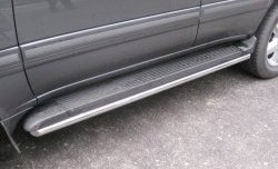 Защита порогов SLITKOFF (труба D42 мм) Toyota Land Cruiser 10 100 2-ой рестайлинг (2005-2007) (Защита порогов с со скосами на торцах (вариант 1))