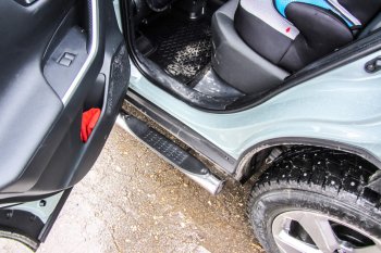15 999 р. Защита порогов Slitkoff (Ø76 мм, с проступями) Toyota RAV4 XA50 5 дв. дорестайлинг (2018-2025) (Нержавейка)  с доставкой в г. Кинешма. Увеличить фотографию 2