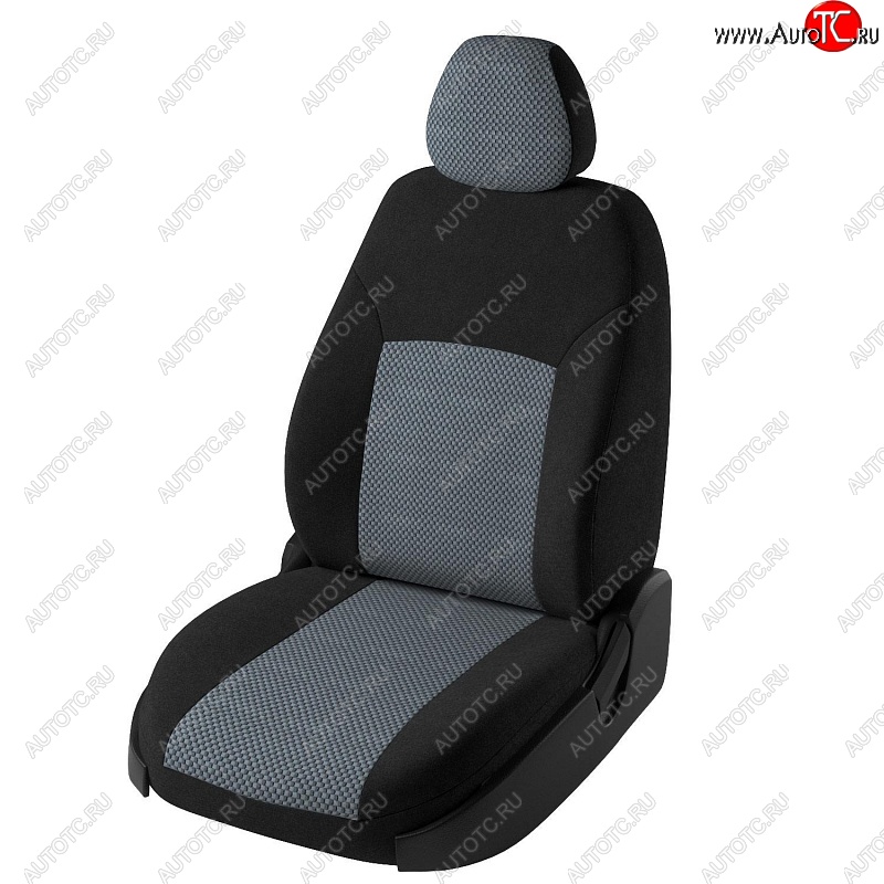 4 389 р. Чехлы для сидений (XA30) Lord Autofashion Дублин (жаккард) Toyota RAV4 XA30 5 дв. удлиненный 1-ый рестайлинг (2009-2010) (Черный, вставка Стежок серый)  с доставкой в г. Кинешма