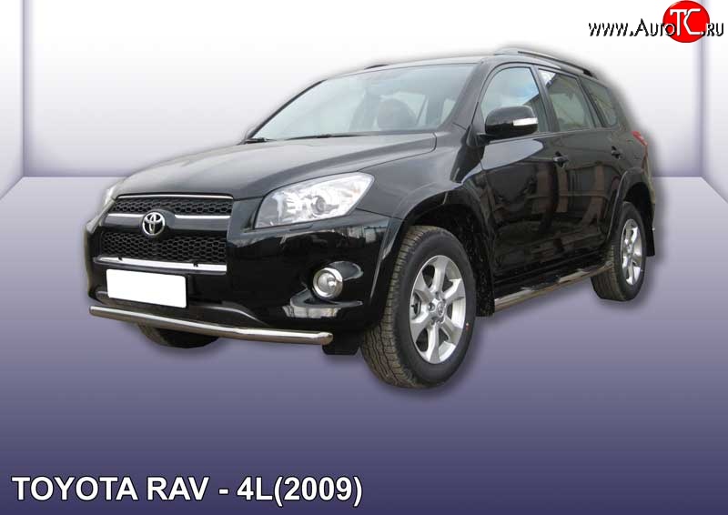 10 599 р. Одинарная защита переднего бампера из трубы диаметром 57 мм Slitkoff Toyota RAV4 XA30 5 дв. удлиненный 1-ый рестайлинг (2009-2010) (Цвет: нержавеющая полированная сталь)  с доставкой в г. Кинешма