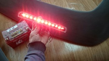 369 р. Универсальный LED стоп сигнал 21103716810 (22х2х4 см) Ravon R4 (2016-2020) (Красный)  с доставкой в г. Кинешма. Увеличить фотографию 2