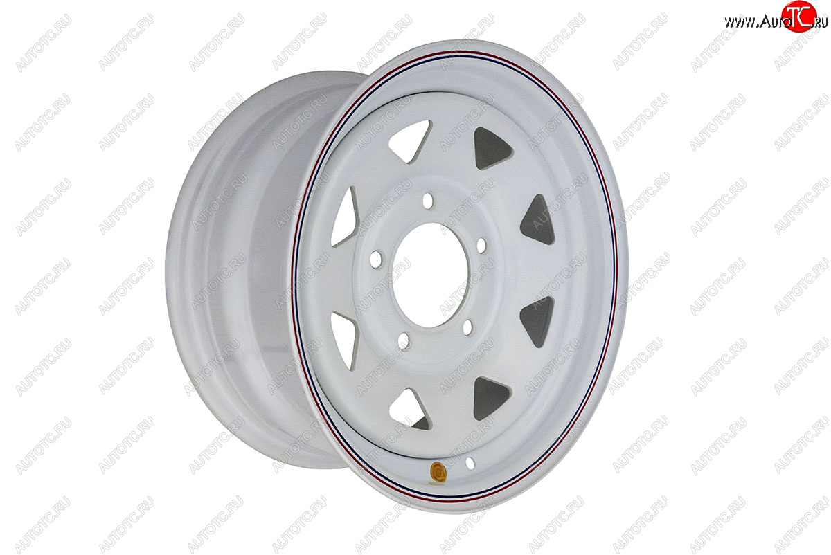 5 699 р. Штампованый диск OFF-ROAD Wheels (усиленный, треугольник мелкий) 7.0x15 Уаз Буханка 452 3741 цельнометаллический фургон (1965-2025) 5x139.7xDIA108.0xET25.0 (Цвет: белый)