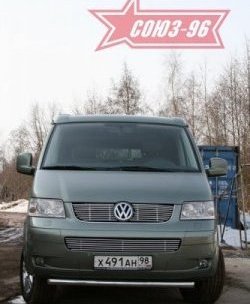 11 249 р. Защита переднего бампера одинарная Souz-96 (d60). Volkswagen Transporter T5 дорестайлинг (2003-2009)  с доставкой в г. Кинешма. Увеличить фотографию 3
